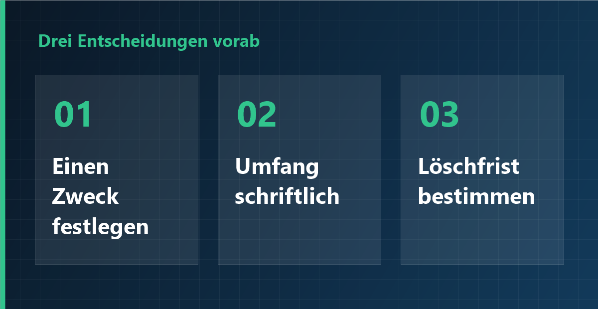 Drei Entscheidungen vor der Installation